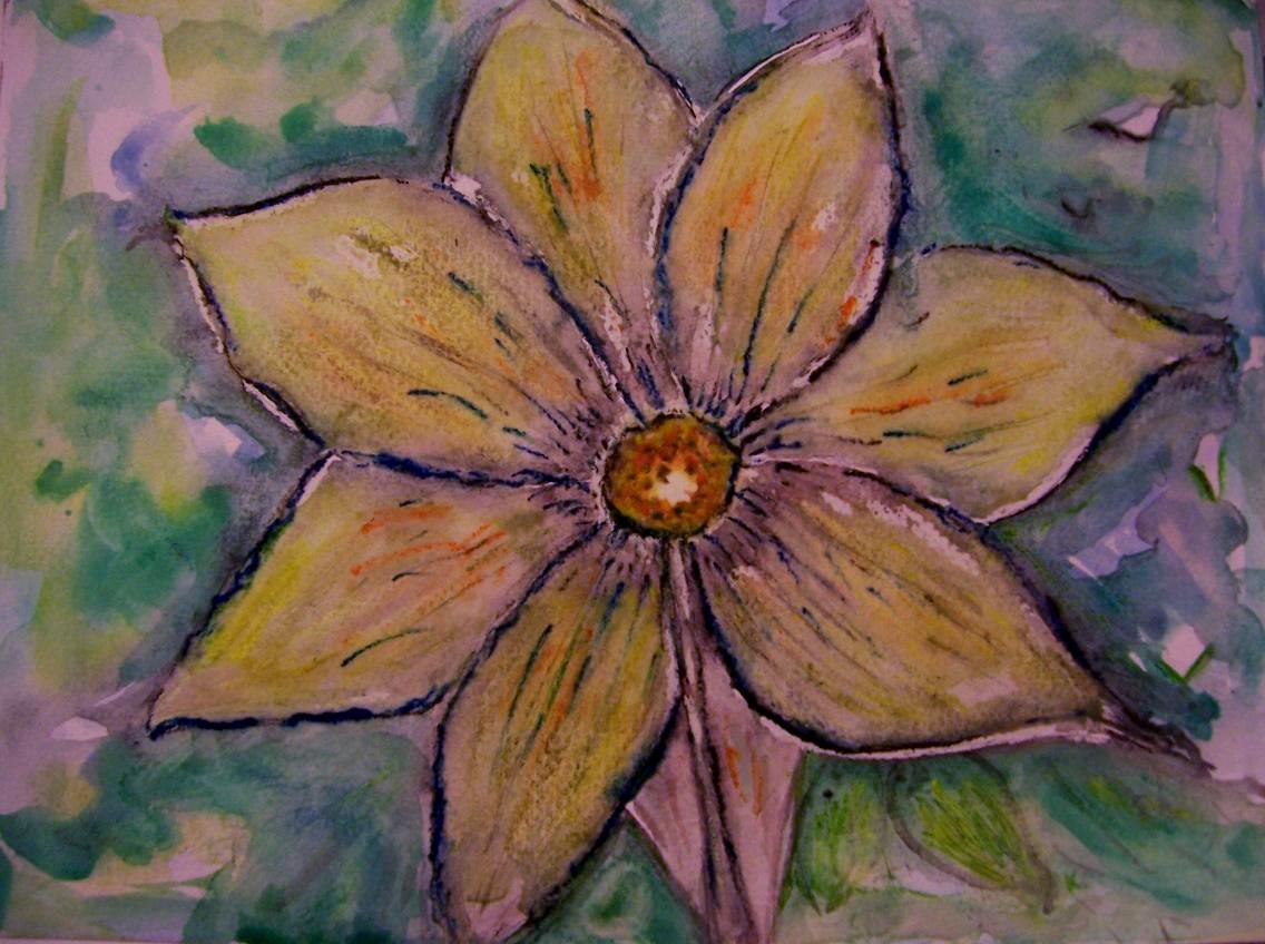 Loose watercolour wash study in colour